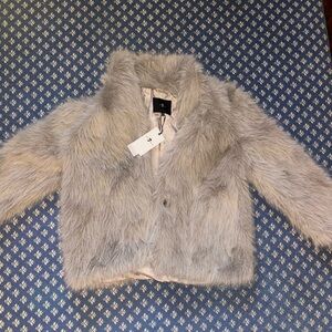 7 For All Mankind Women's Faux Fur Jacket in Gray